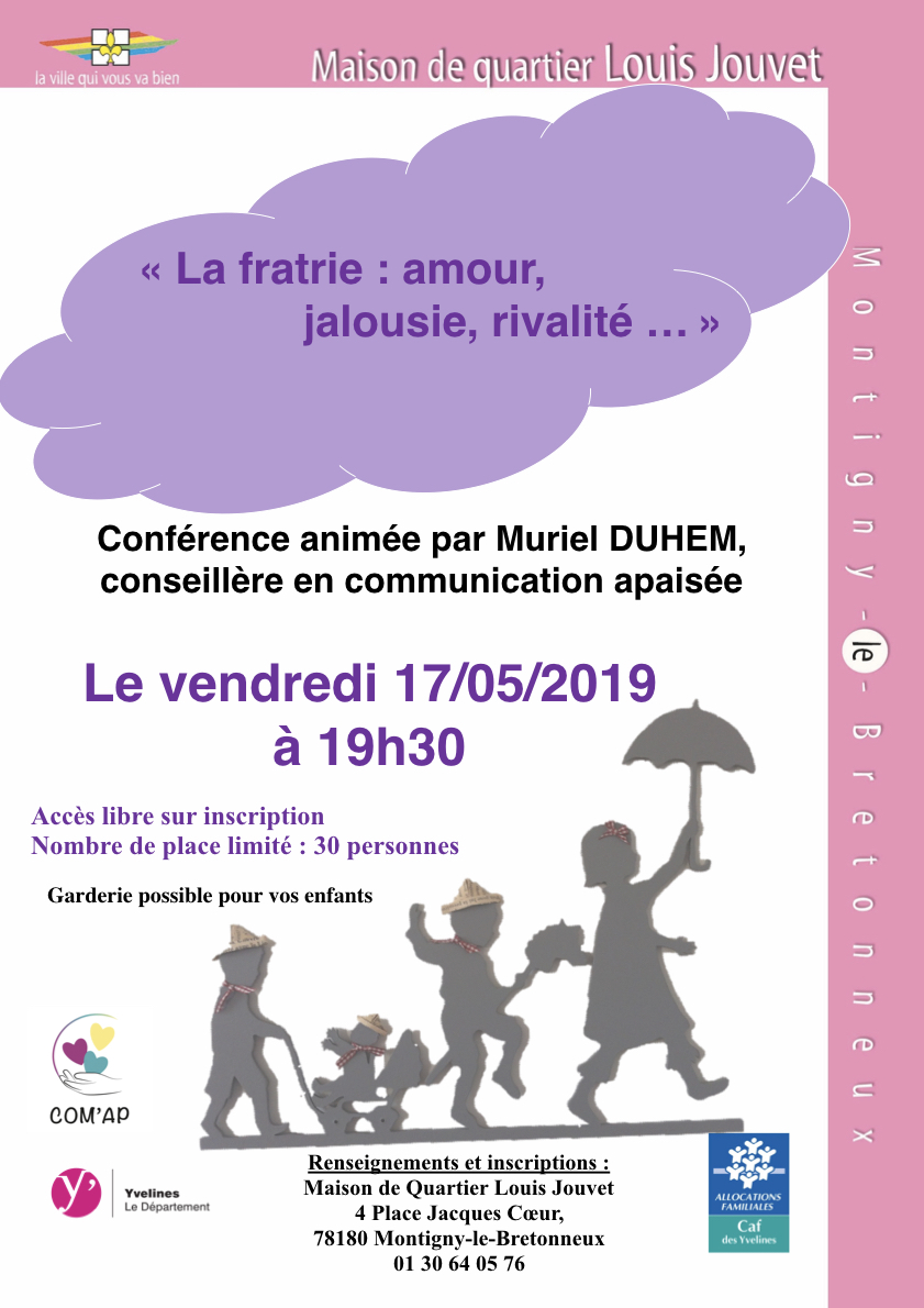 conférence Maison de quartier Montigny rivalité Frères Soeurs